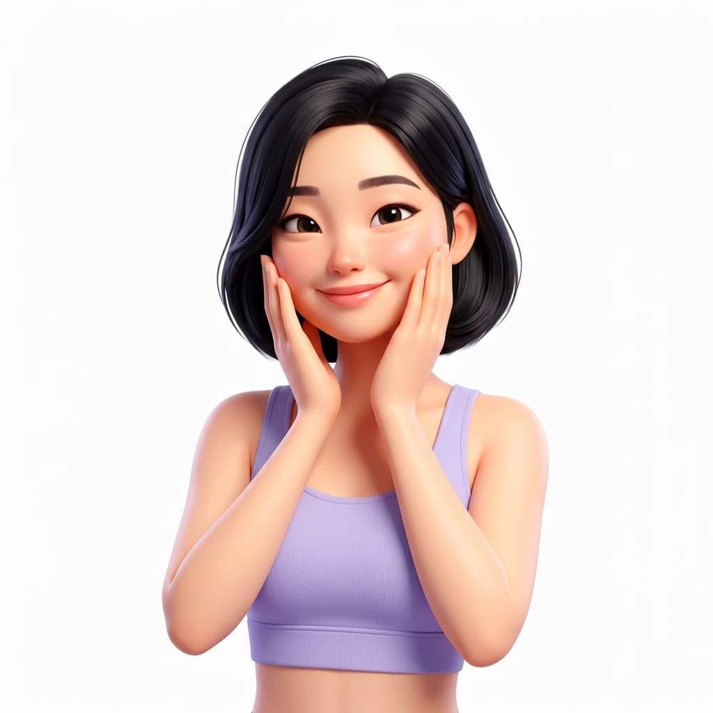 双颊潮红